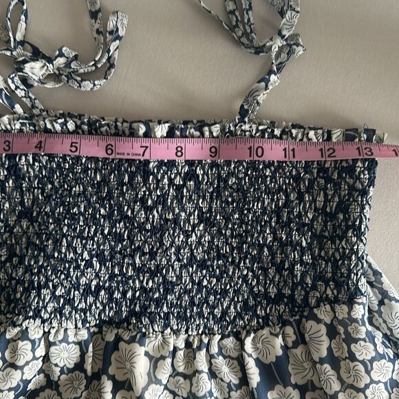 Liberty Of London For Target Floral Smocked Maxi Dress Blue Size XS Boho Cottage - Picture 7 of 10